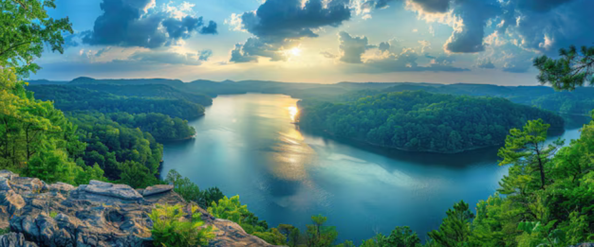 Serene lake view in Somerset, KY symbolizing peace of mind with insurance